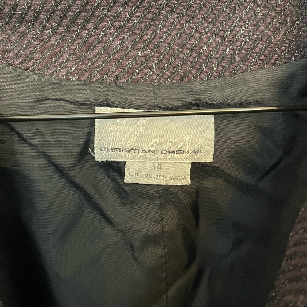 Christian Chenail candian designer  Women's Dark wool Blazer and skirt size 14 - Picture 8 of 11